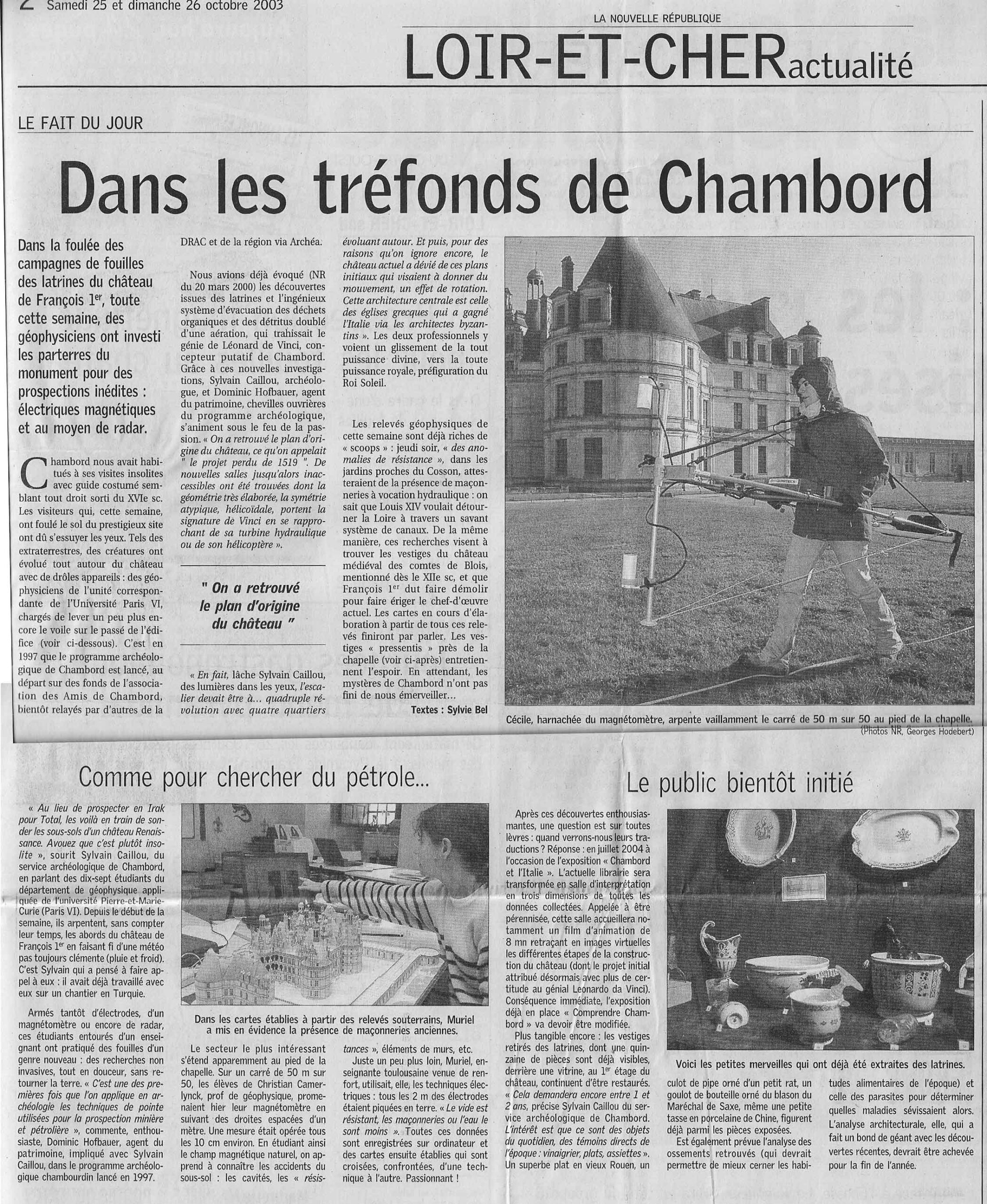 Dans les tréfonds de Chambord / La Nouvelle république / Caillou & Hofbauer
